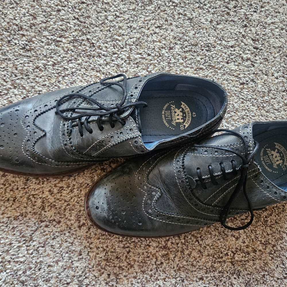 Base London Charcoal Brogue Oxfords